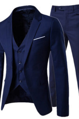 Hommes d'affaires veste pantalon ensembles groomsman blazers slim costumes